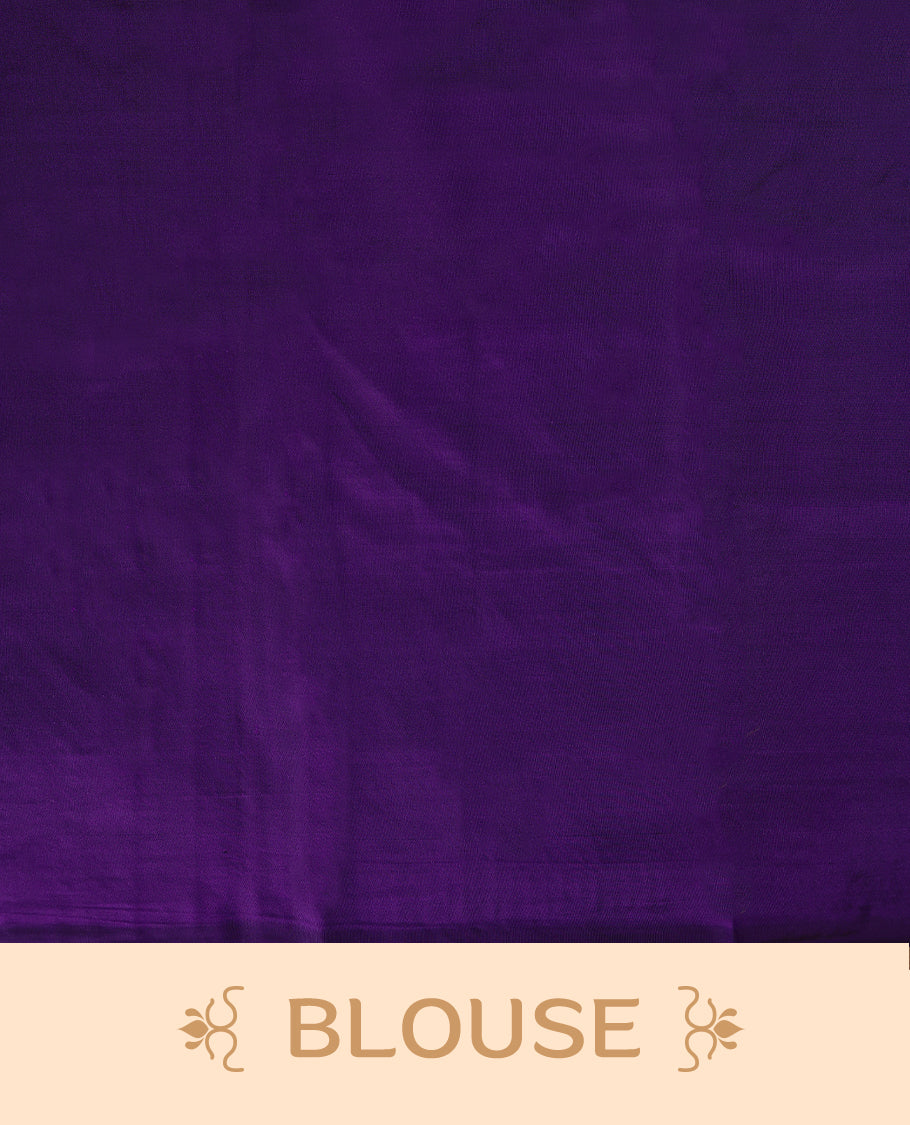 Dark Violet Colour Vasundhara Silk Saree having Copper Thread Work in Body with Border and Blouse
