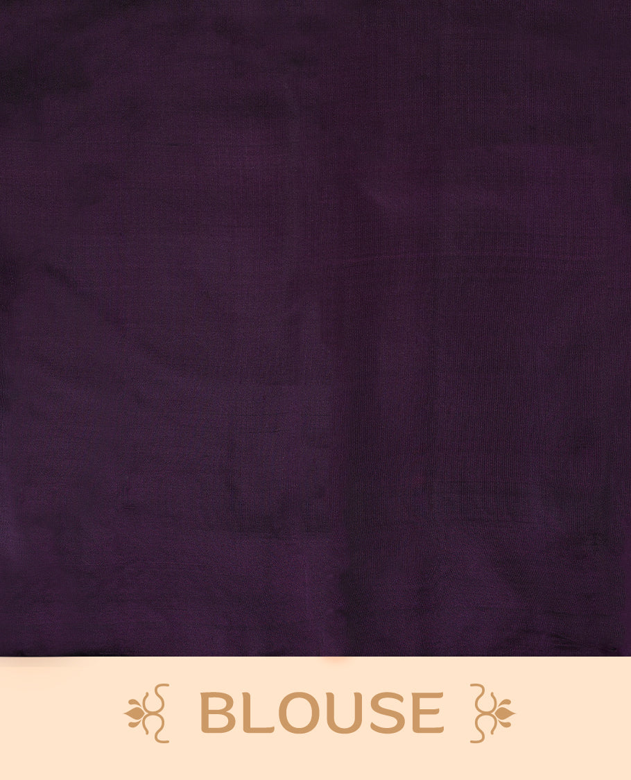 Royal Purple Colour Vasundhara Silk Saree having Golden Thread Buttas in Body with Border and Self Coloured Blouse