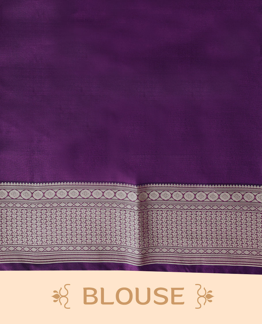 Grape Wine Colour Vasundhara Silk Saree having Thread Buttas in Body with Border and Self Coloured Blouse