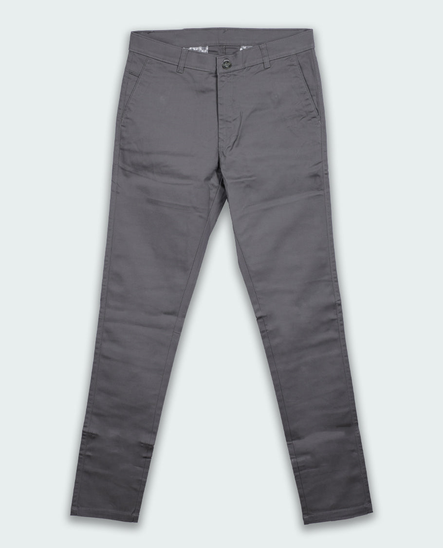 Grey colour SATIN LYCRA formal pant for men, tailored in a slim fit with a clean front and side pockets & Made from premium fabric for all day comfort.