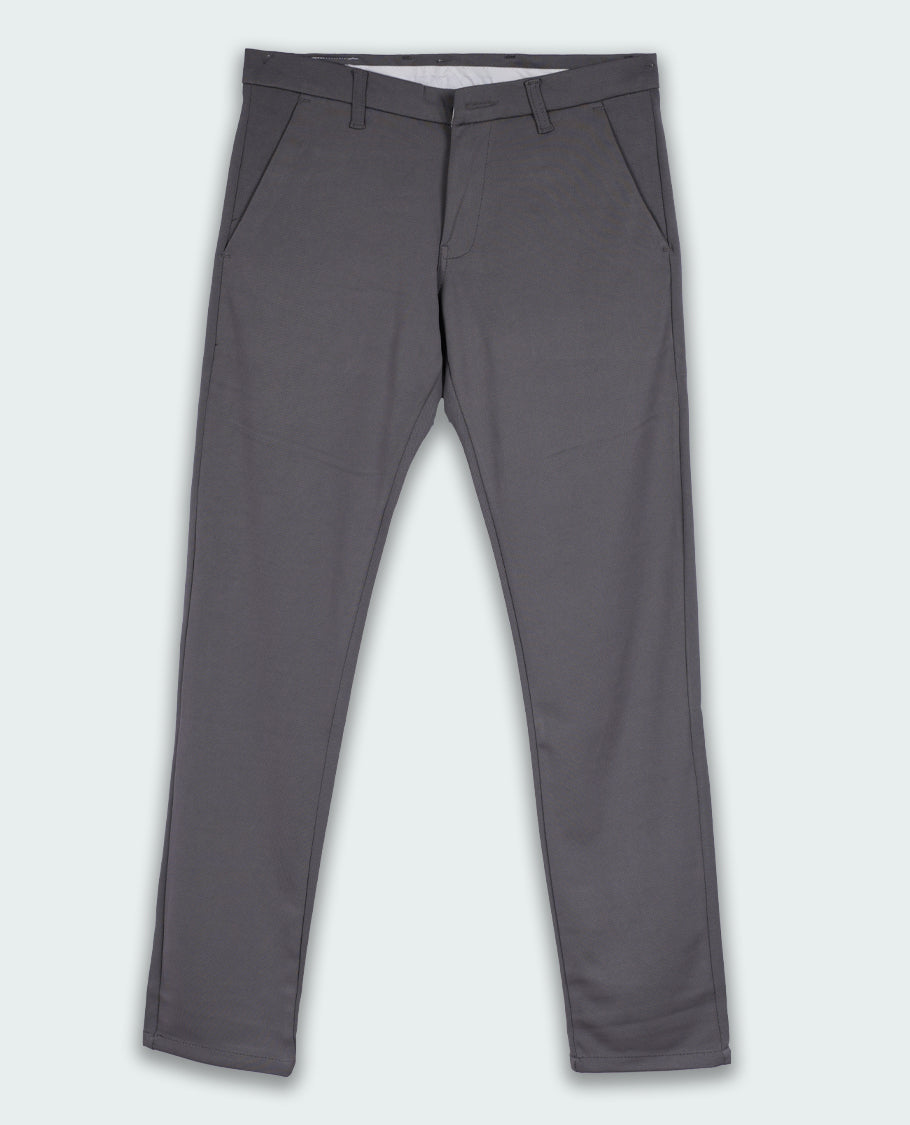 Ash grey colour LYCRA formal pants for men, Designed with a modern slim fit, side pockets, and a sleek waistband & ideal for office wear or semi formal occasions.