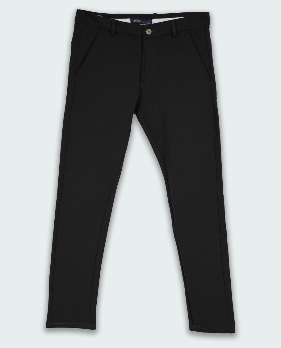 Dark green colour LYCRA formal pants for men, Designed with a modern slim fit, side pockets, and a sleek waistband & ideal for office wear or semi formal occasions.