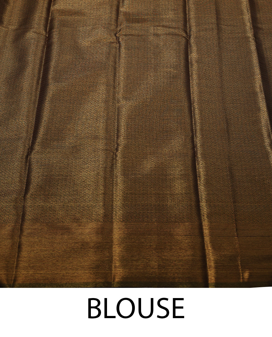 Mustard Dark Gold Colour Tissue Saree having Zari Worked Body with Self Coloured Brocade Border and Blouse
