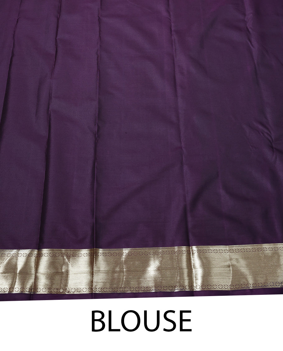 Dark Purple Colour Tissue Brocade Saree having Zari Worked Body with Self Coloured Border and Blouse