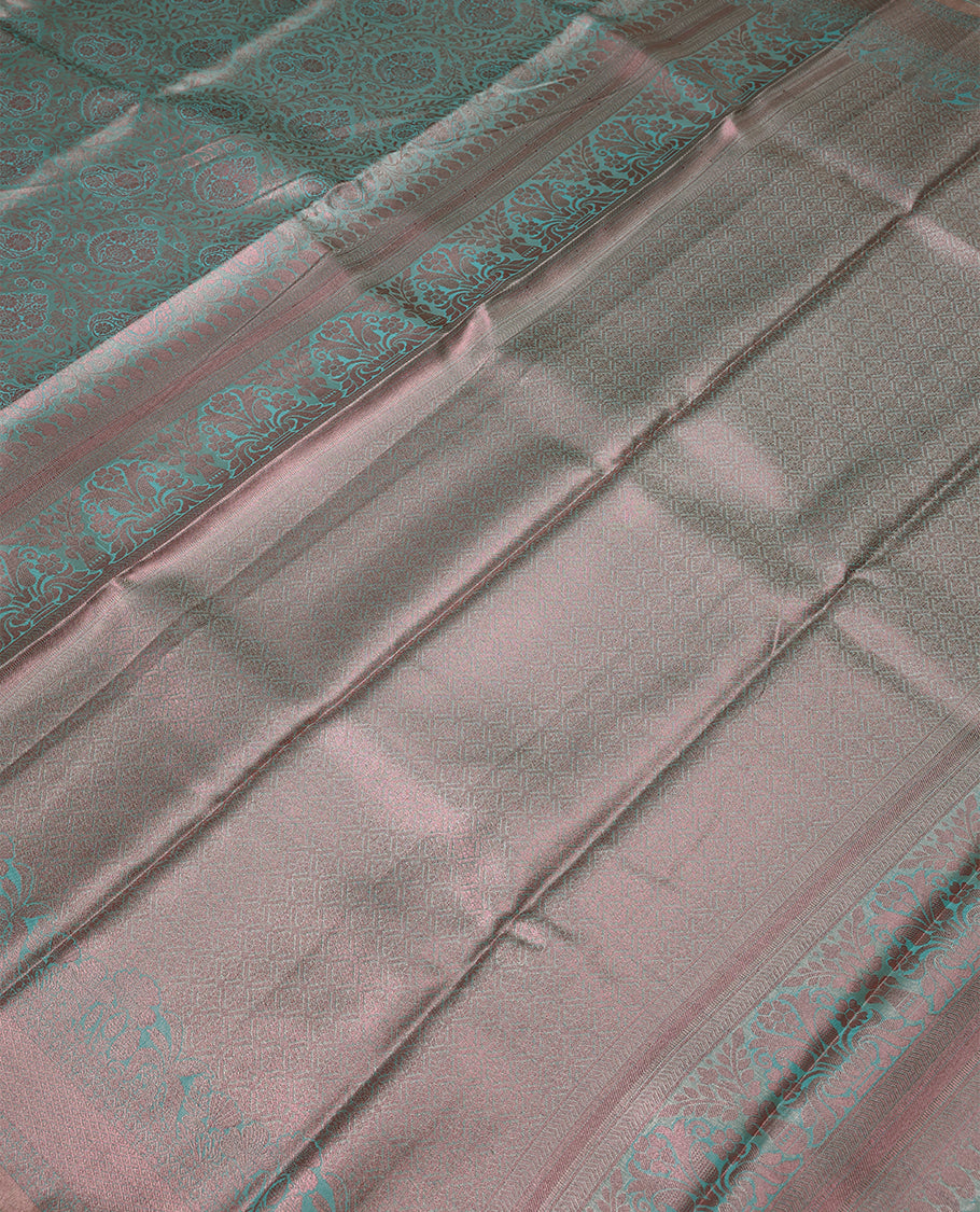 Pastel Blue Colour Tissue Saree having Zari Worked Body with Self Colour Border and Blouse