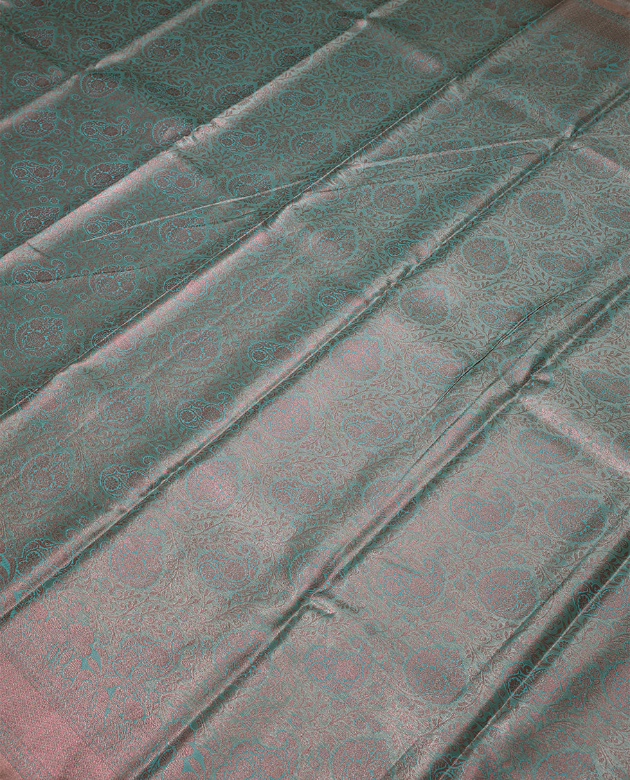 Pastel Blue Colour Tissue Saree having Zari Worked Body with Self Colour Border and Blouse