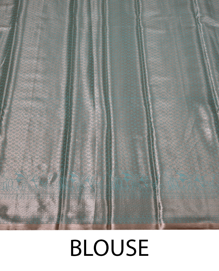 Pastel Blue Colour Tissue Saree having Zari Worked Body with Self Colour Border and Blouse