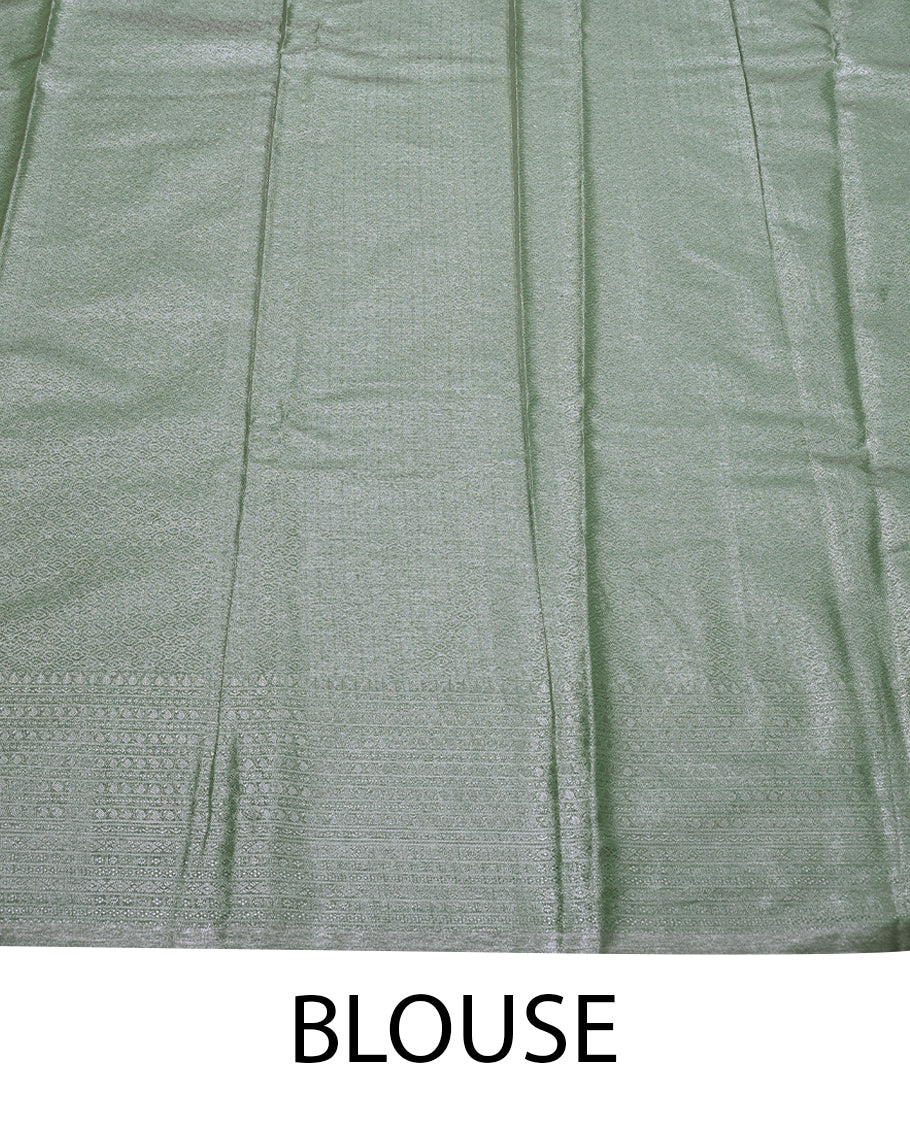 Pista Green Colour Tissue Saree having Zari Worked Body with Self Colour Brocade Border and Blouse