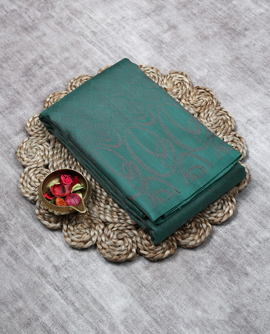 Ultra Marine Green Colour Soft Silk Saree having Zari Worked Body with Self Colour Border and Blouse