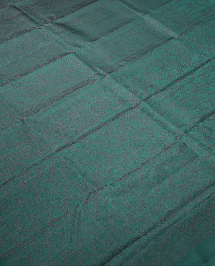 Ultra Marine Green Colour Soft Silk Saree having Zari Worked Body with Self Colour Border and Blouse