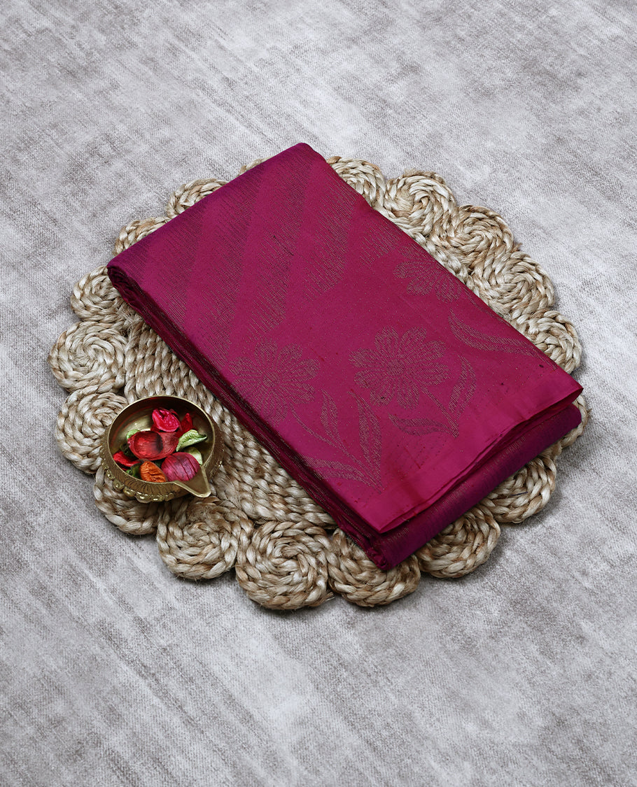 Magenta Colour Soft Silk Saree having Zari Worked Body with Self Colour Border and Blouse