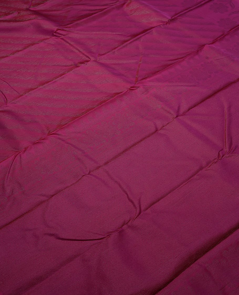 Magenta Colour Soft Silk Saree having Zari Worked Body with Self Colour Border and Blouse