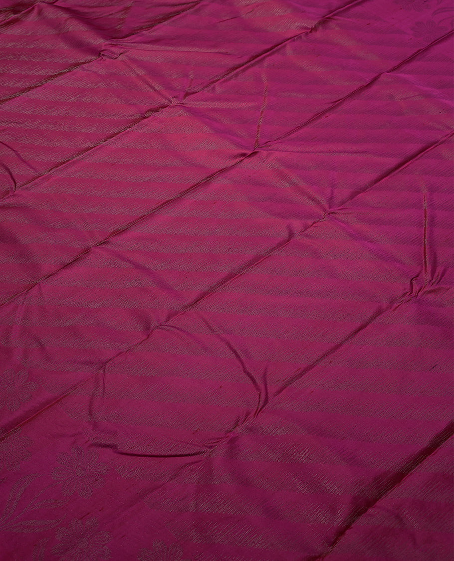 Magenta Colour Soft Silk Saree having Zari Worked Body with Self Colour Border and Blouse