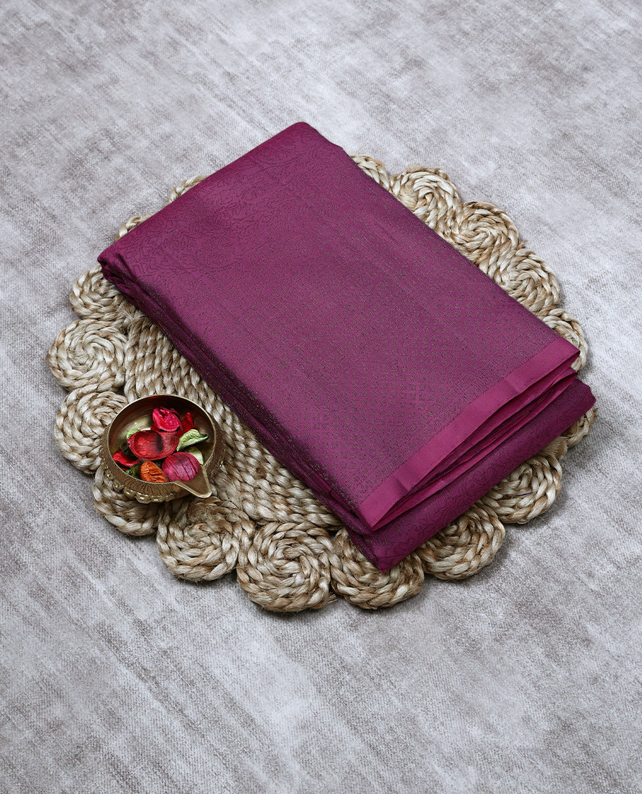 Onion Colour Soft Silk Saree having Zari Worked Body with Self Colour Border and Blouse