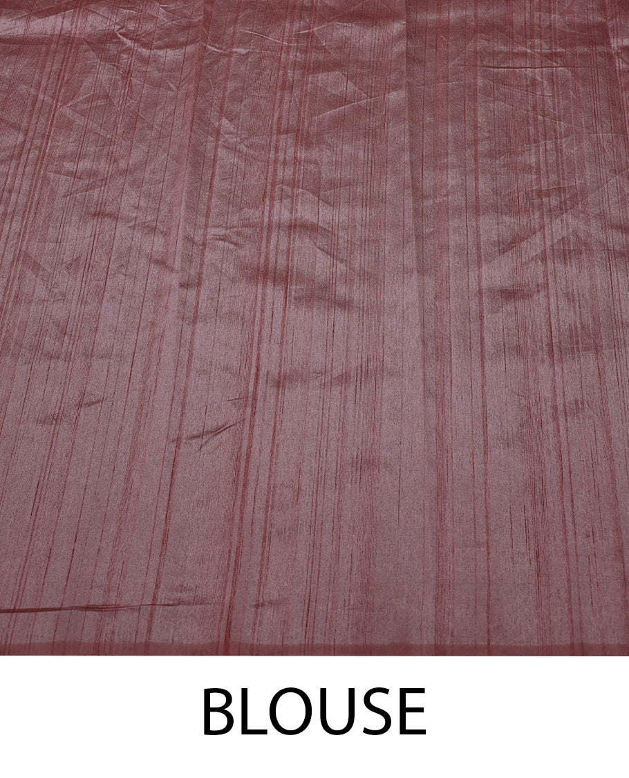 Onion Pink Colour Semi Tusser Saree having Small Thread Buttas in Body with Border and Blouse