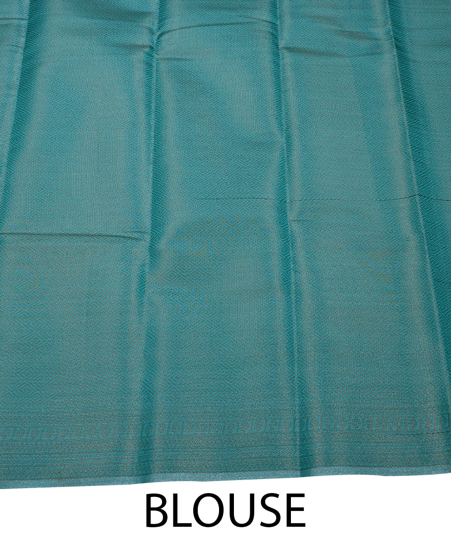 Aqua Blue Colour Tissue Saree having Zari Worked Body with Self Coloured Border and Blouse
