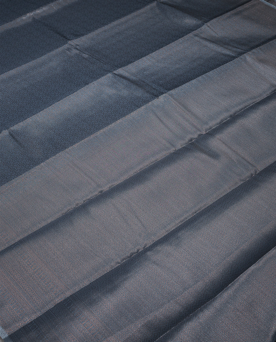 Light Steel Blue Colour Tissue Saree having Zari Worked Body with Self Coloured Border and Blouse