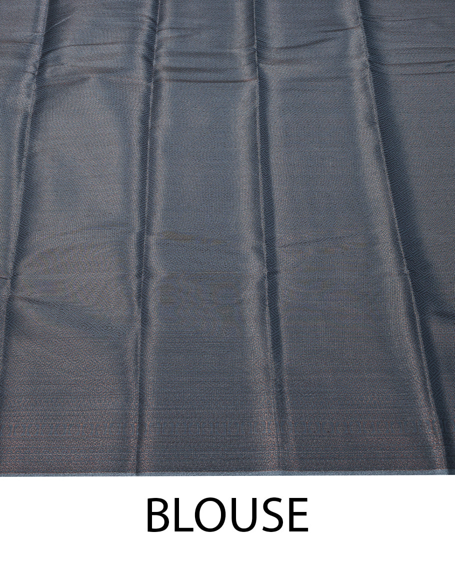 Light Steel Blue Colour Tissue Saree having Zari Worked Body with Self Coloured Border and Blouse