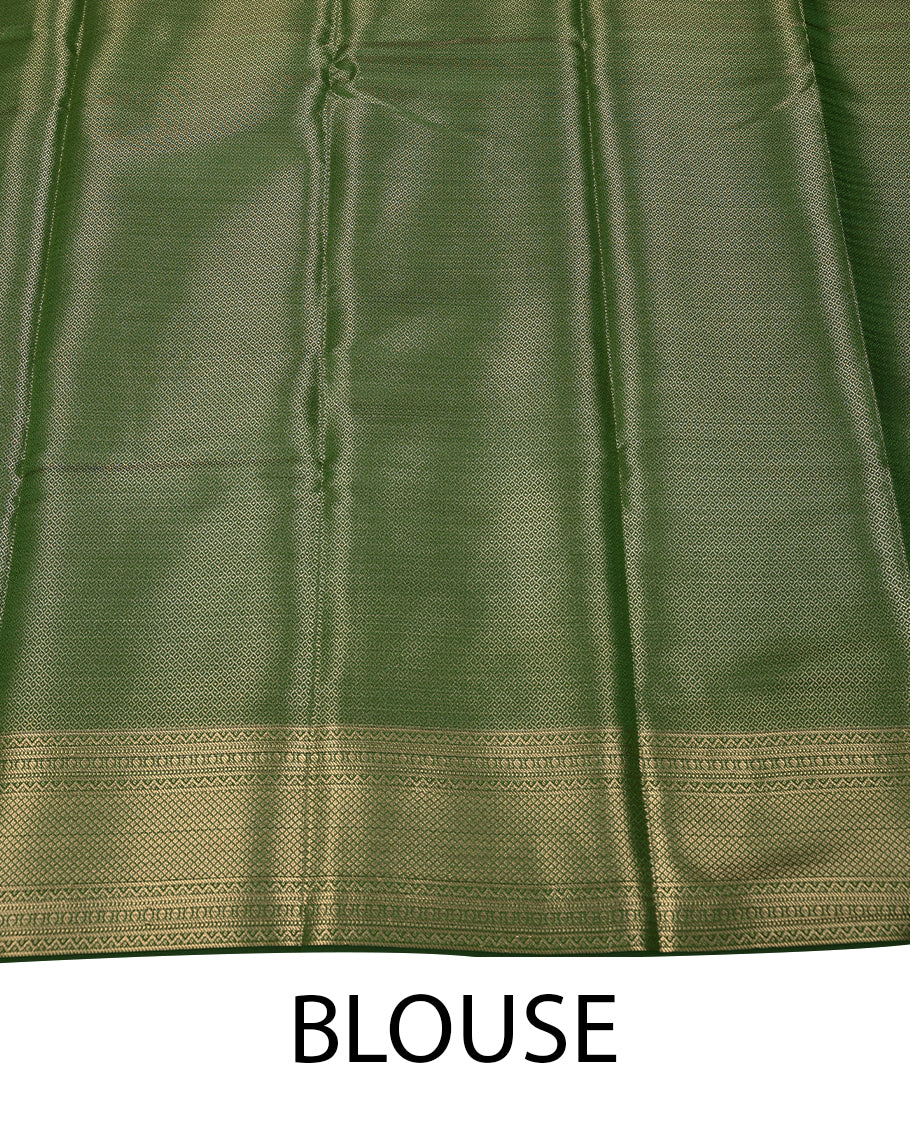 Maroon Colour Tissue Saree having Golden Zari Worked Body with Border and Contrast Colour Blouse