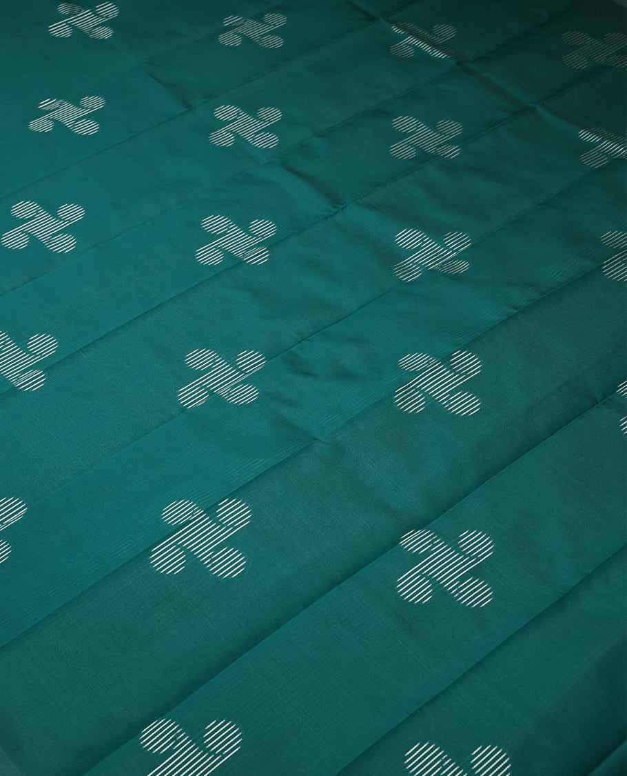 Aqua Blue Colour Art Soft Silk Saree having Thread Work in Body and Blouse without Border