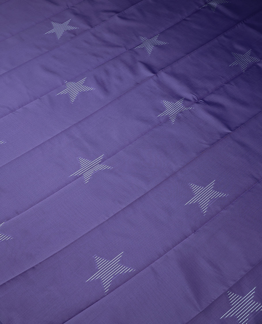 Violet Colour Art Soft Silk Saree having Star Thread Work in Body and Blouse without Border