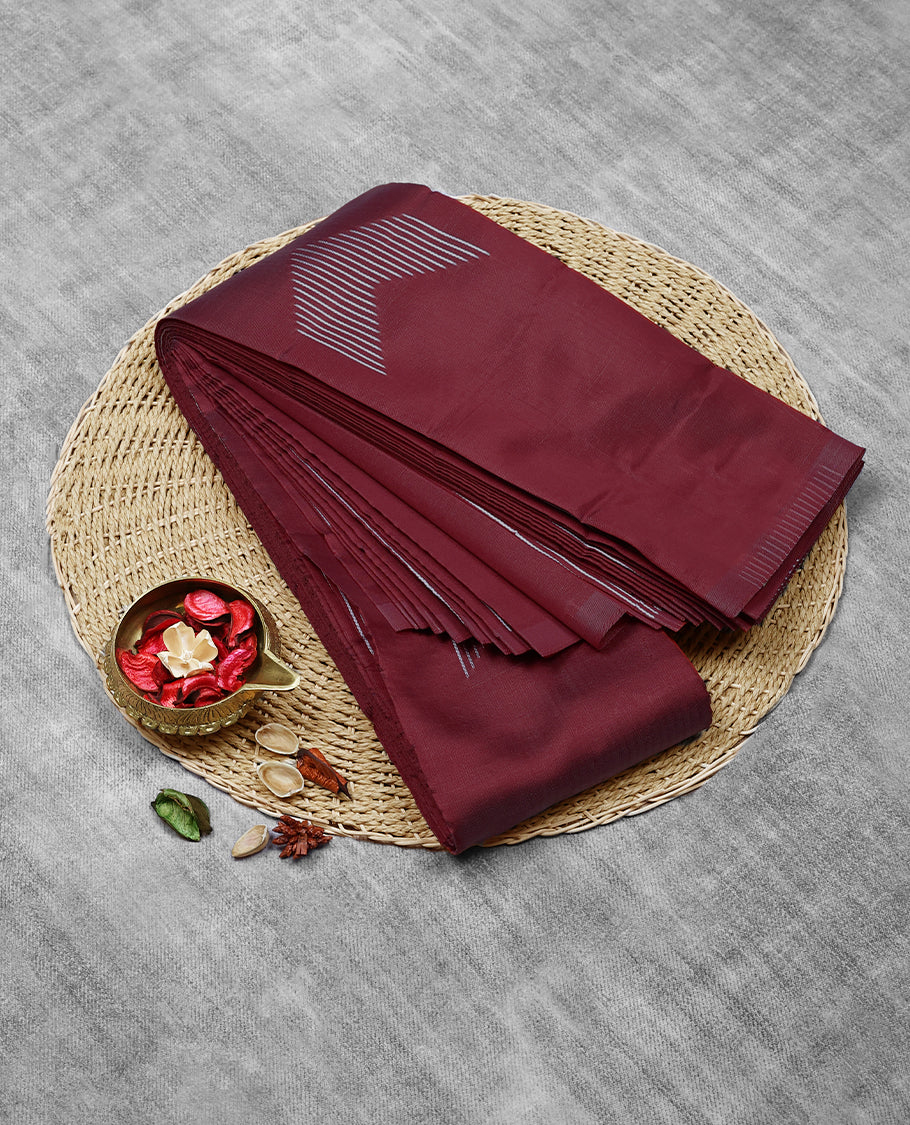 Brick Red Colour Art Soft Silk Saree having Thread Work in Body and Blouse without Border