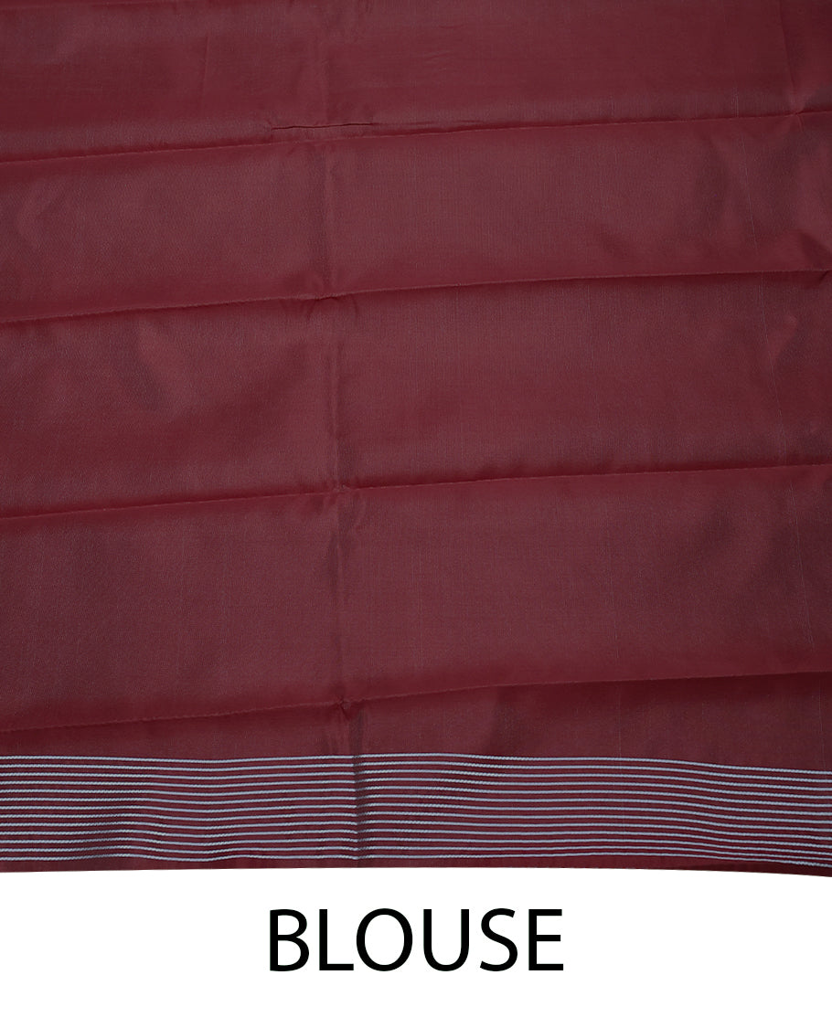 Brick Red Colour Art Soft Silk Saree having Thread Work in Body and Blouse without Border