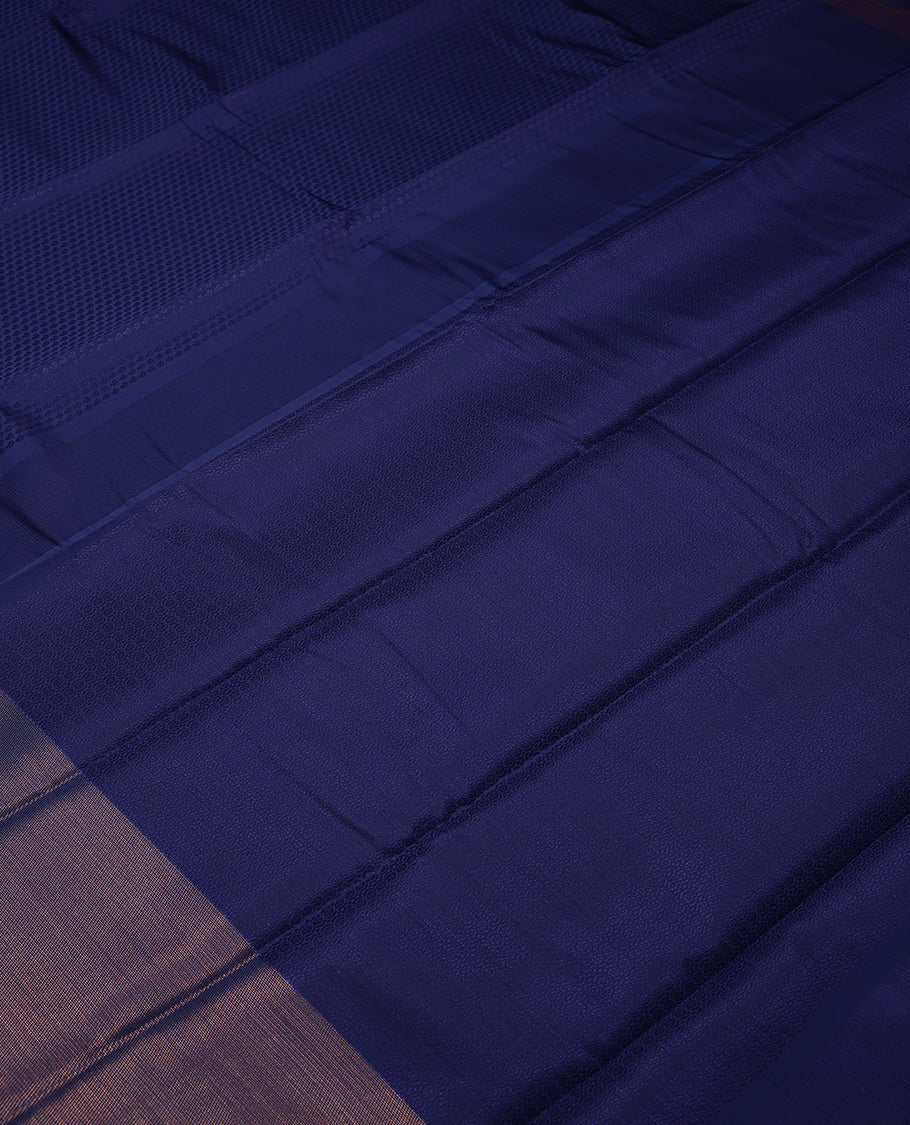 Navy Blue Colour Art Silk Fancy Saree having Thread Work in Body with Border and Blouse