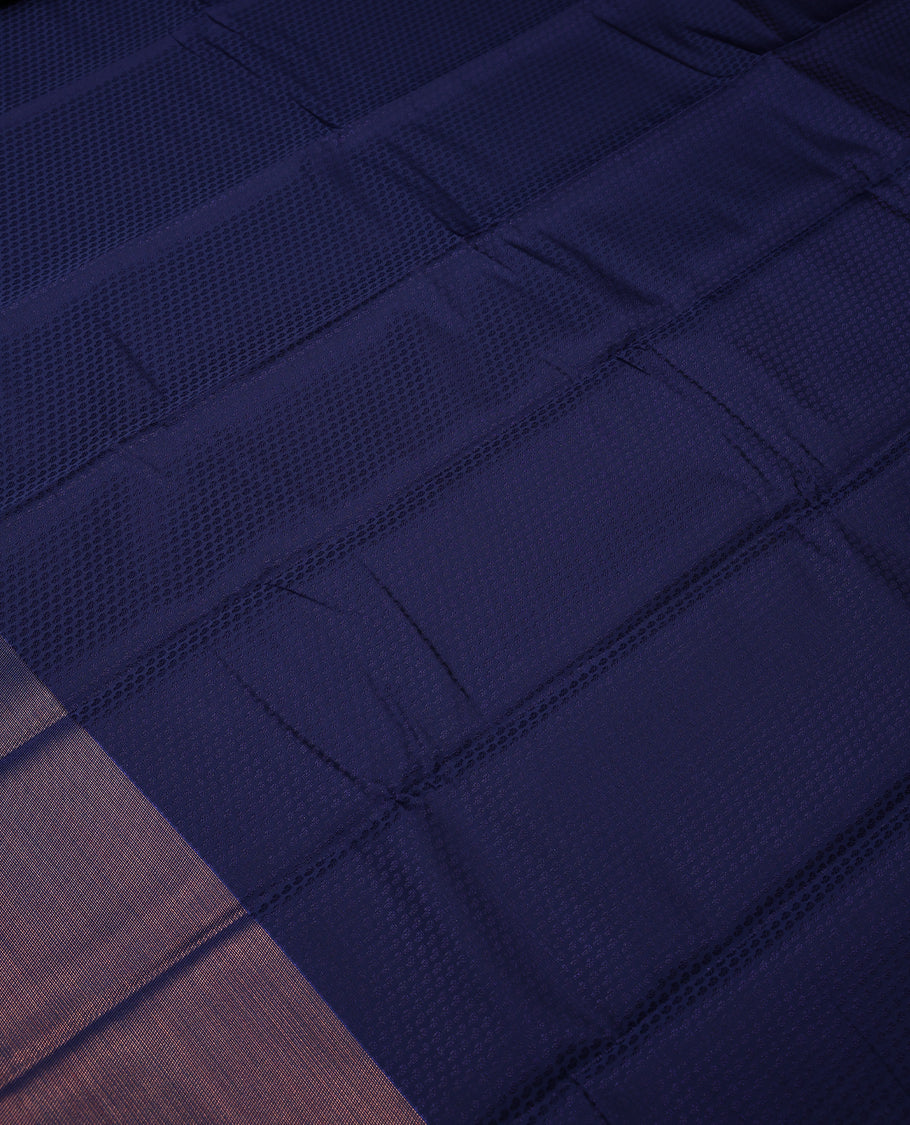 Navy Blue Colour Art Silk Fancy Saree having Thread Work in Body with Border and Blouse