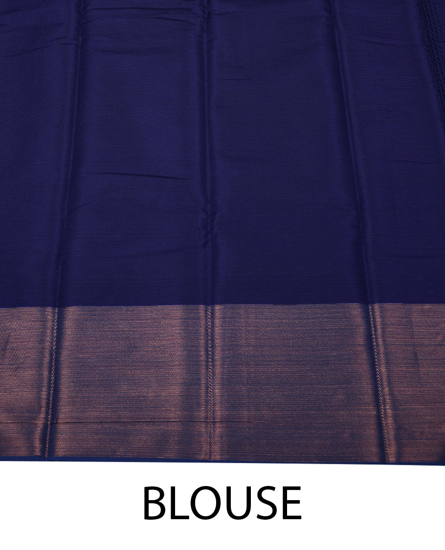 Navy Blue Colour Art Silk Fancy Saree having Thread Work in Body with Border and Blouse