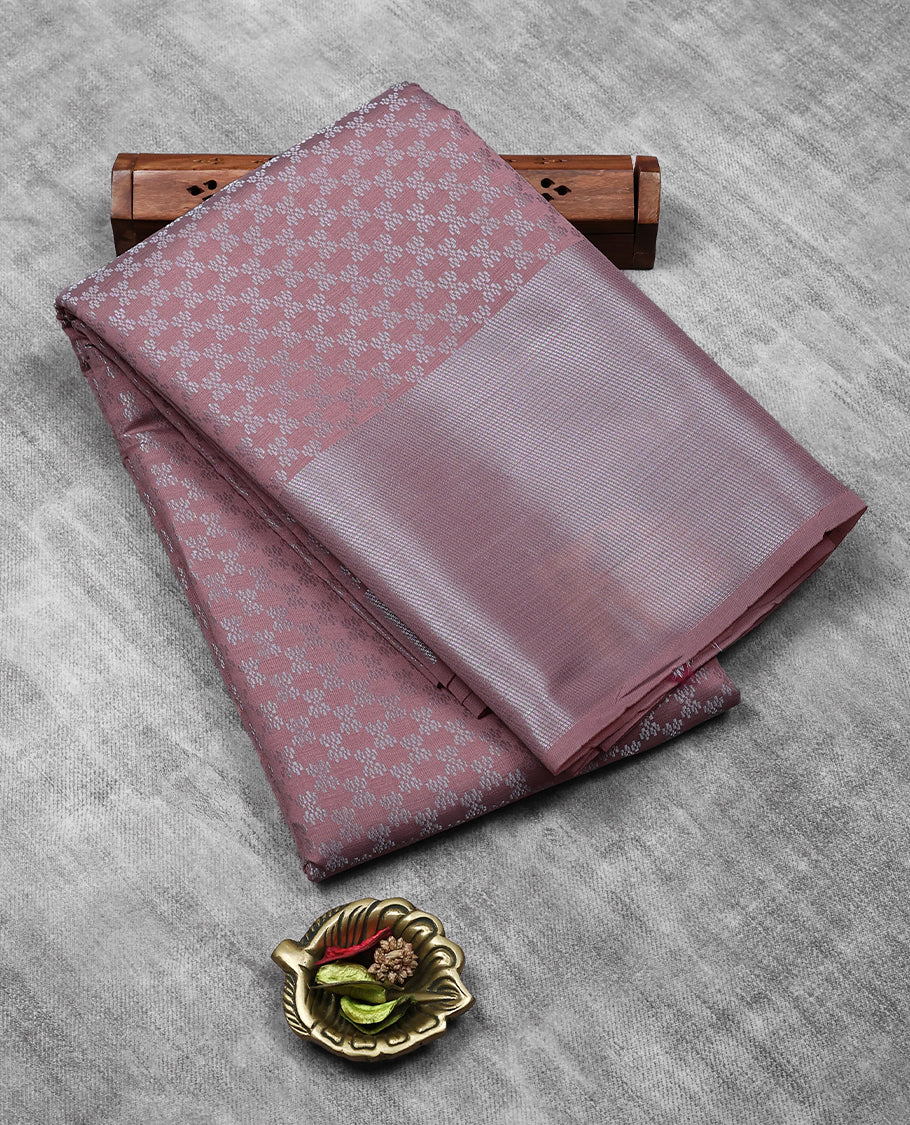 Pastel Onion Colour Art Silk Fancy Saree having Thread Work in Body with Border and Self Coloured Blouse