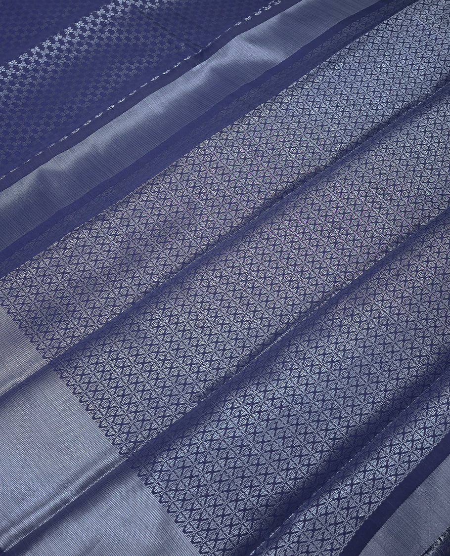 Dark Blue Colour Art Silk Fancy Saree having Thread Work in Body with Border and Self Coloured Blouse