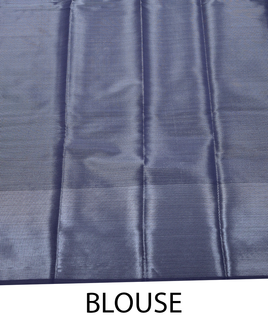 Dark Blue Colour Art Silk Fancy Saree having Thread Work in Body with Border and Self Coloured Blouse