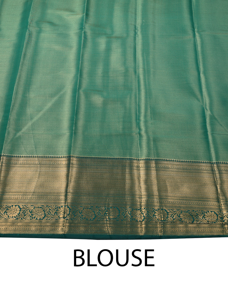 Pastel Violet Colour Art Tissue Saree having Plain Body with Dark Green Border and Blouse