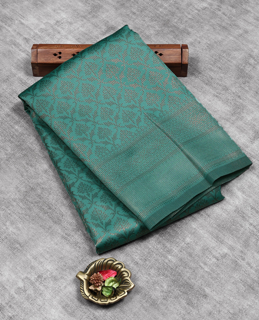 Sea Green Colour Art Silk Fancy Saree having Zari Worked Body with Border and Self Coloured Blouse