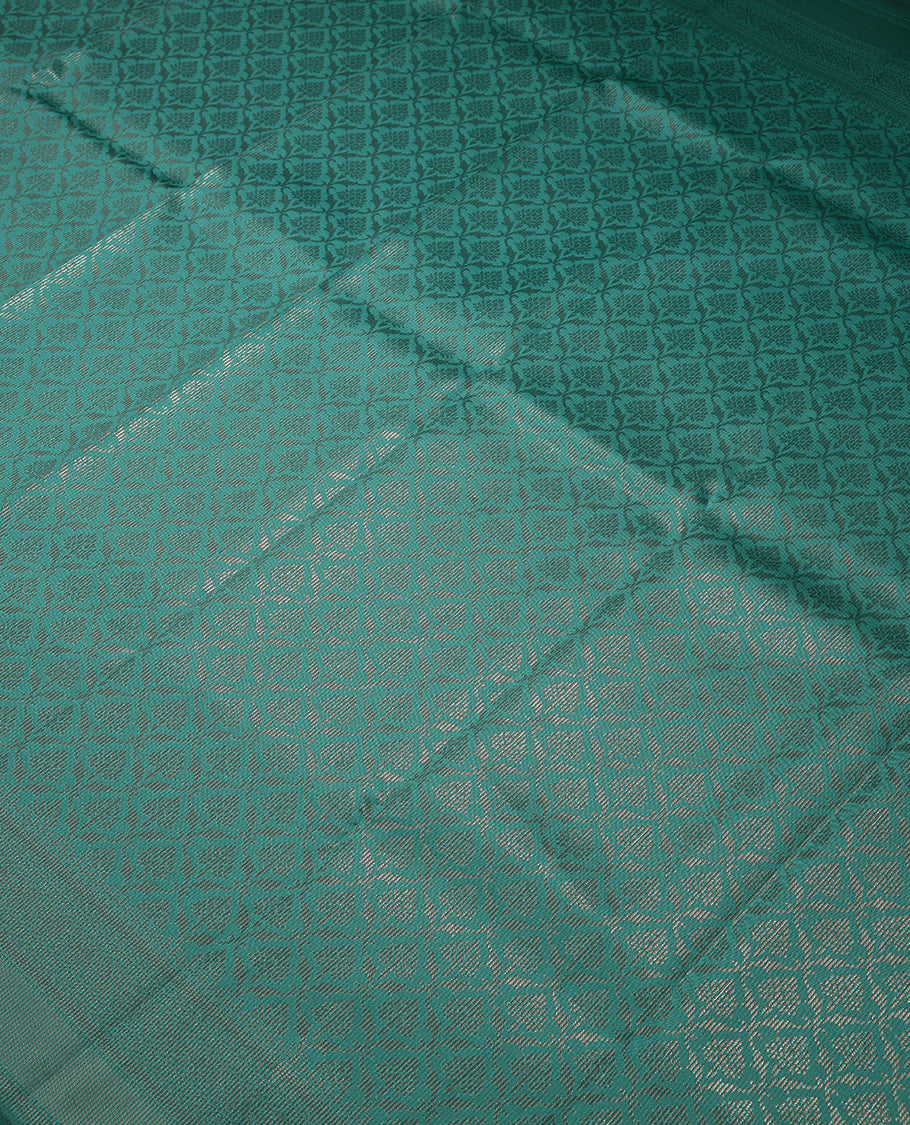Sea Green Colour Art Silk Fancy Saree having Zari Worked Body with Border and Self Coloured Blouse