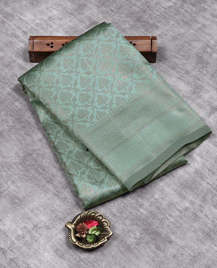 Light Pastel Green Colour Art Silk Fancy Saree having Zari Worked Body with Border and Self Coloured Blouse