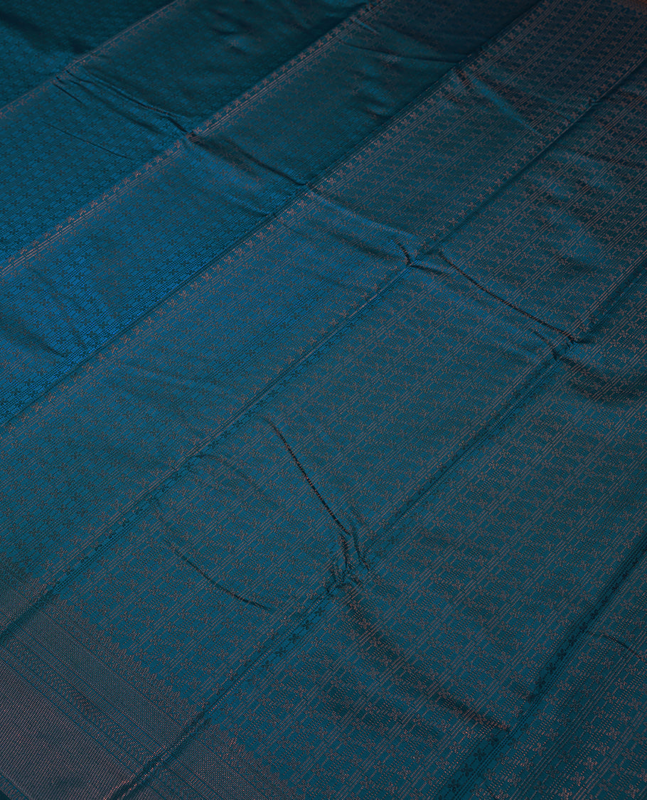 Dark Peacock Blue Colour Art Silk Fancy Saree having Zari Worked Body with Border and Self Coloured Blouse