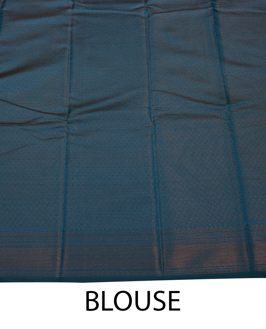 Dark Peacock Blue Colour Art Silk Fancy Saree having Zari Worked Body with Border and Self Coloured Blouse