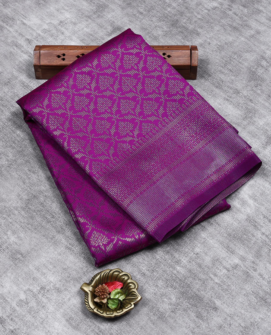 Dark Rose Colour Art Silk Fancy Saree having Zari Worked Body with Border and Self Coloured Blouse