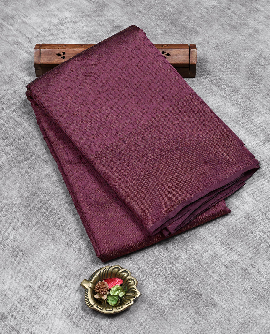 Dark Onion Colour Art Silk Fancy Saree having Zari Worked Body with Border and Self Coloured Blouse