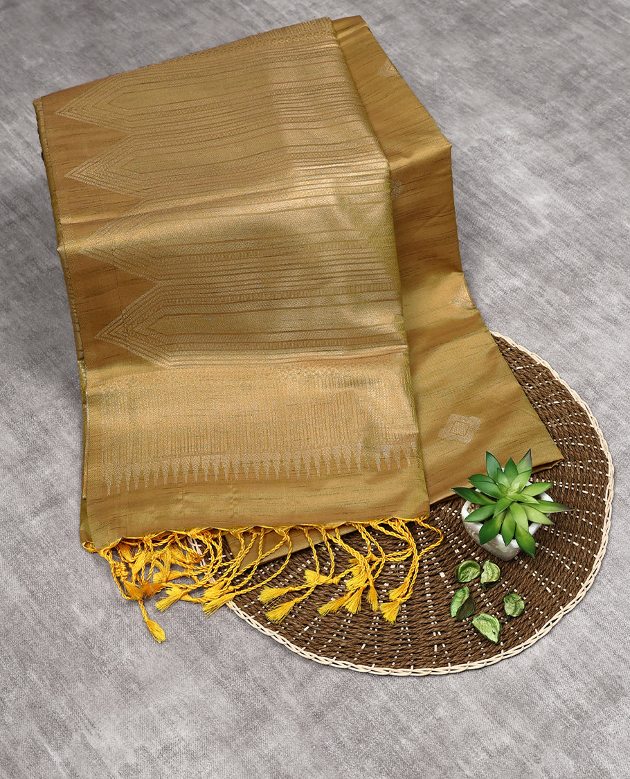 Mustard Colour Art Soft Silk Saree having Diamond in Body with Border and Self Coloured Blouse