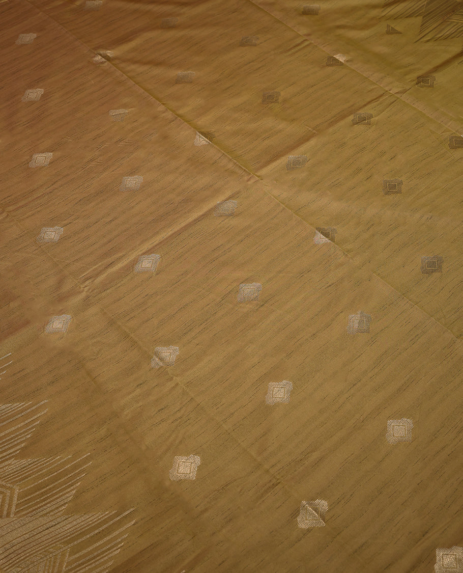 Mustard Colour Art Soft Silk Saree having Diamond in Body with Border and Self Coloured Blouse