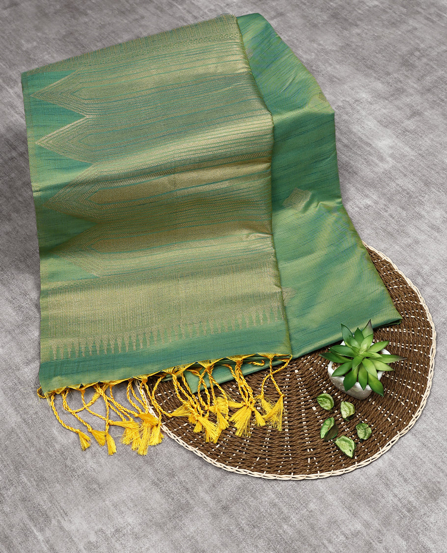 Pastel Lime Green Colour Art Soft Silk Saree having Diamond in Body with Border and Self Coloured Blouse