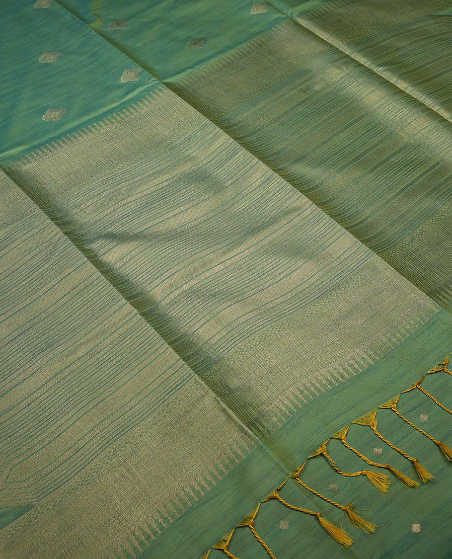 Pastel Lime Green Colour Art Soft Silk Saree having Diamond in Body with Border and Self Coloured Blouse