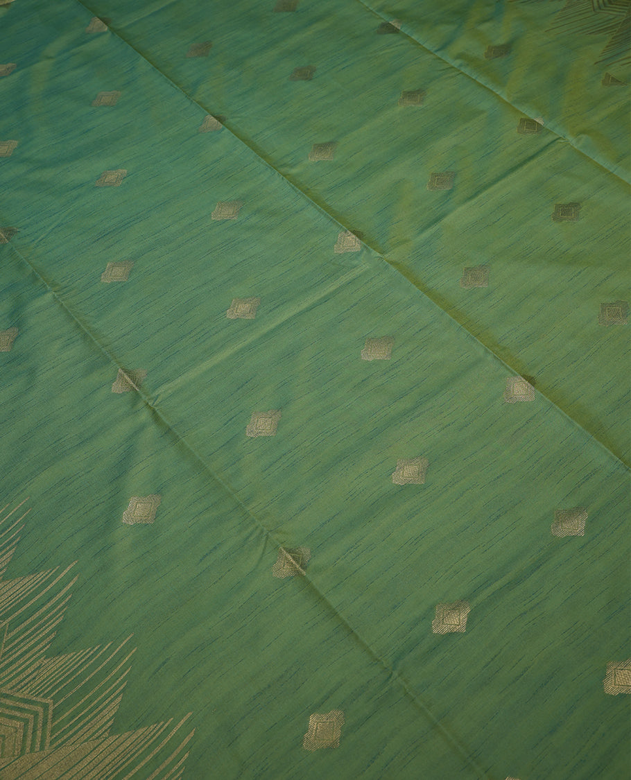 Pastel Lime Green Colour Art Soft Silk Saree having Diamond in Body with Border and Self Coloured Blouse