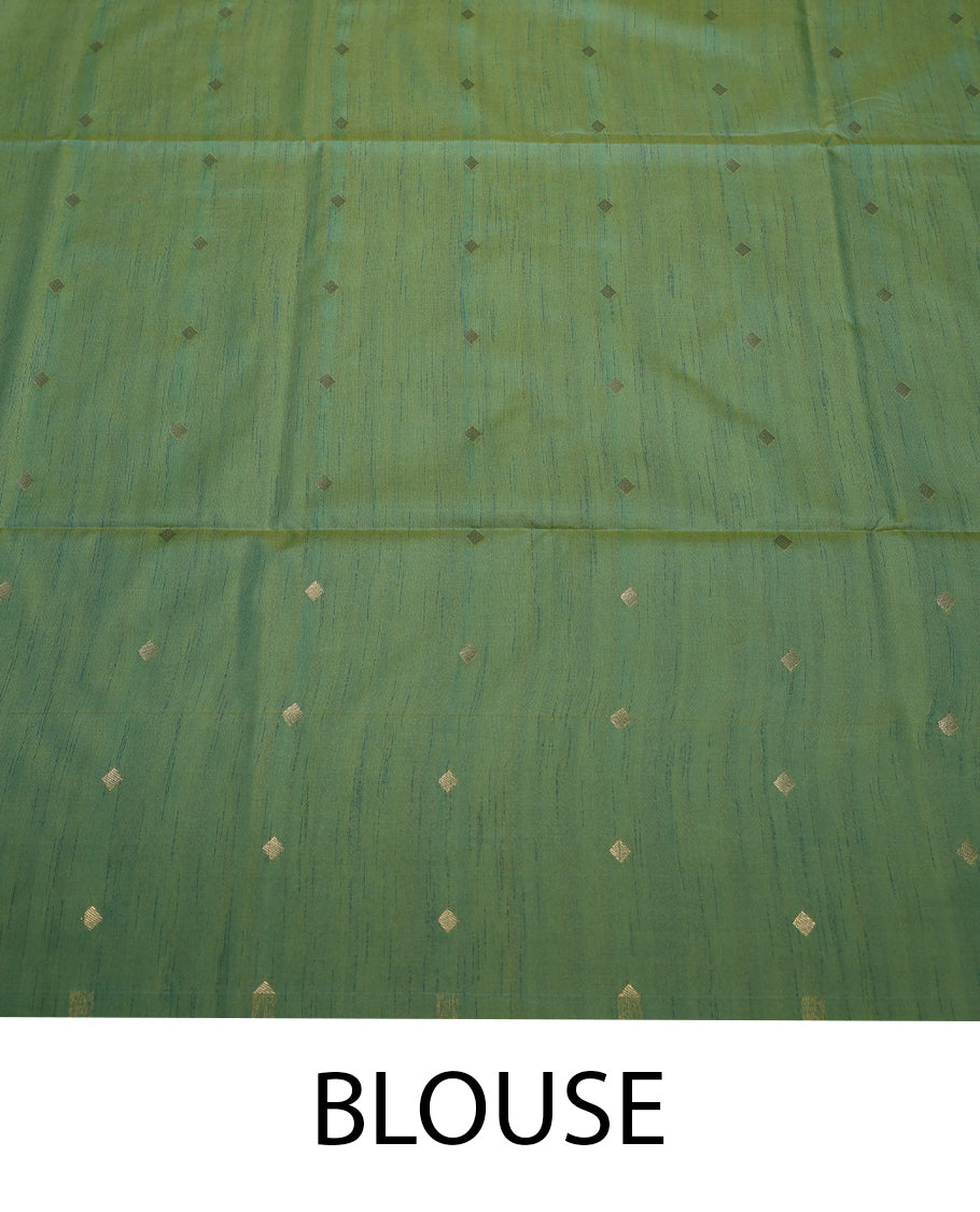 Pastel Lime Green Colour Art Soft Silk Saree having Diamond in Body with Border and Self Coloured Blouse