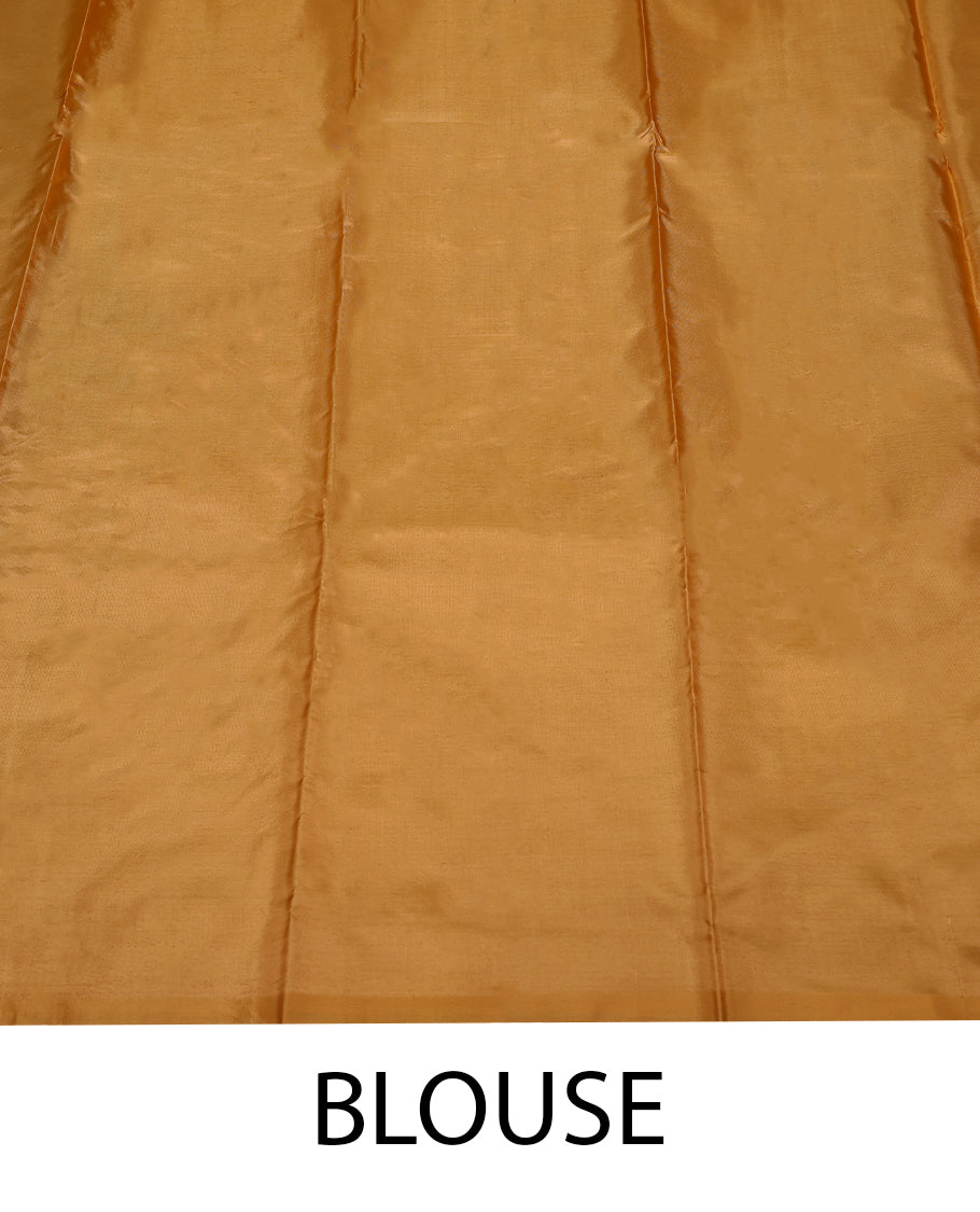 Pastel Lime Green Colour Vazhainar Pattu Saree having Flower Design in Body and Contrast Blouse without Blouse