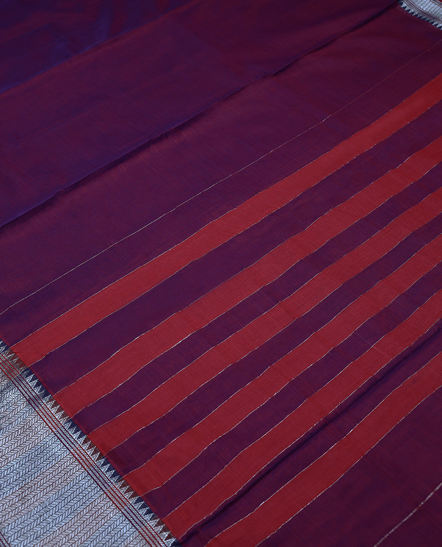 Vadamalli Colour Mixed Masrise Saree having Plain Body with Silver Colour Border Without Blouse