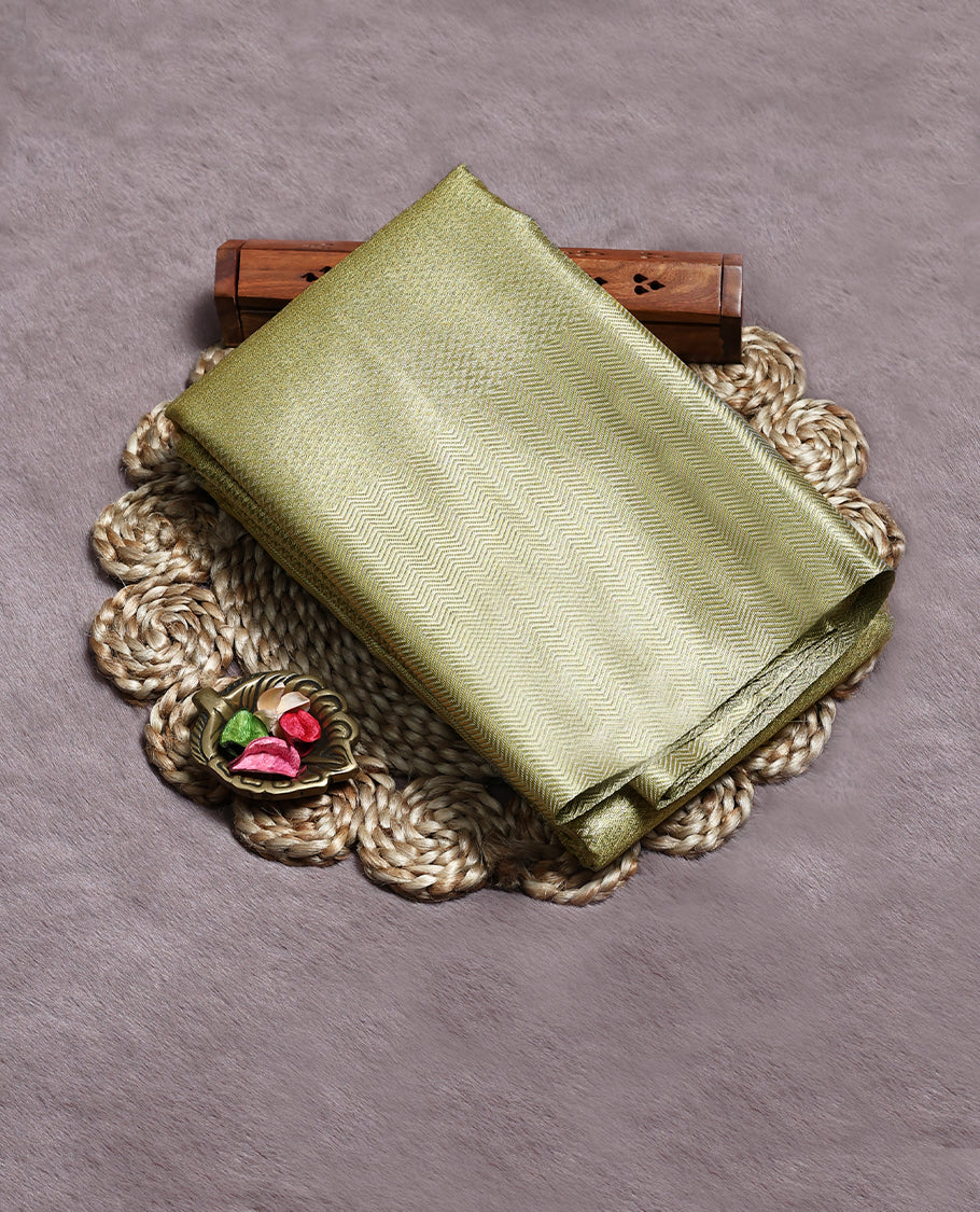 Light Golden Colour Art Tissue Saree having Zari Worked Body with Self Colour Border and Blouse